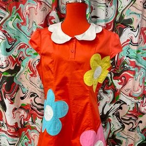 Delias for Dolls Kill red flower power Peter Pan collar dress size L